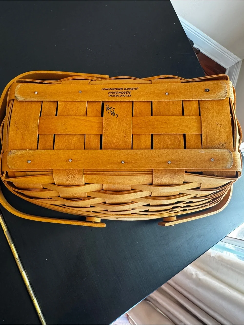 Longaberger | Vintage 1997 Handwoven Slanted Vegetable Basket with Twin Handles